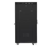 ARMARIO LANBERG RACK 19" 27U 600X800 FLAT PACK PUERTA MESH NEGRO CON LCD