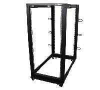 StarTech.com Rack 25U Móvil de Marco Abierto de 4 Columnas para Servidores - Rack de Cuatro Columnas 19 Pulgadas para Equipo de Red e Informático - Ruedas o Patas Niveladoras