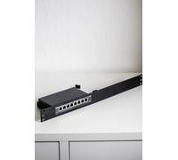 Rack Mount 1HE para TP-Link TL-SG105, SG108, OC200 - Soporte de 19" | Impresión 3D - Accesorios de red para racks de servidores (negro, TP-Link TL-SG108+tapa ciega)