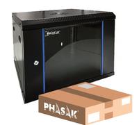 Rack mural 19' phasak eco 9u 542x450 desmontado, ideal para servidores