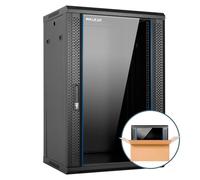 Rack mural Phasak Pro 19" 18U 600x450 premontado con puerta de vidrio