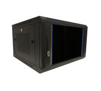 Rack para servidor 6U, carcasa de pared de 19 pulgadas con puerta de cristal y paredes laterales perforadas (600 x 600 x 368 mm)