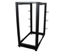 StarTech.com Rack 25U Móvil de Marco Abierto de 4 Columnas para Servidores - Rack de Cuatro Columnas 19 Pulgadas para Equipo de Red e Informático - Ruedas o Patas Niveladoras