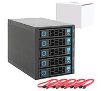 RackChoice Carcasa interna para disco duro SATA/SAS de 12.7 x 6.3 cm/8.9 cm, placa trasera de disco duro de 6 Gbps, intercambio en caliente en 3 bahías externas de 5.25 pulgadas, compatible con todos