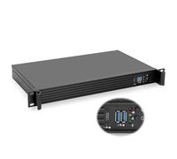 1. Chasis compacto Rackchoice 1U para servidor/escritorio mini-ITX - 9.84 pulgadas de profundidad, soporta placa base Mini-ITX, uso empresarial de TI, negro
