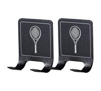Racket Organizer - Wall-Mounted Racket Holder | Multifunctional Wooden RacketHolder | Self-Adhesive Holder For Tennis & Badminton, Made of Stainless Steel, Ideal For Garage, Hallway & Sports Room
