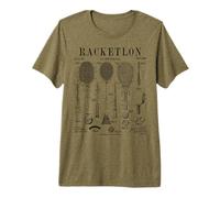 Racketlon Player Raqueta Deportes Divertido Vintage Charol Estampado Camiseta Premium