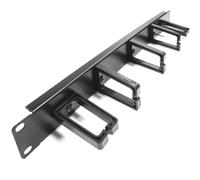 RackMatic - Panel guíacables para armario rack 19" 1U con 2+3 anillas para gestión de cables
