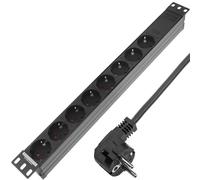RackMatic - Regleta de enchufes para Armario Rack 19" 1U con 8 schuko