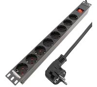 RackMatic - Regleta de enchufes para Armario Rack 19" 1U con 8 schuko e Interruptor