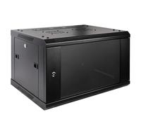 RackPath Gabinete de servidor profesional de montaje en pared 6U con 2 ventiladores de refrigeración silenciosos, 1 panel de gestión de cables cepillados, color negro
