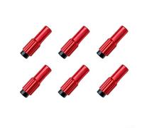 Rackumic Ajustadores de cable de cambio de cabeza de bicicleta Aleación de aluminio 0-5mm Tornillos de precisión para sistemas de engranajes MTB Road Resolviendo problemas de salto, 6 piezas (rojo)