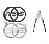 Rackumic Alicates de cable de freno de bicicleta, extractor de alambre chapado en cromo para mantenimiento de ciclismo y afinación de engranajes con juego de 6 cables, herramienta de mano, color negro