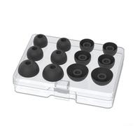 Rackumic Almohadillas de repuesto para Powerbeats Pro 2 con orificio de reducción de ruido, silicona suave, tamaños L y caja de almacenamiento portátil, color blanco (negro, 2 SML)
