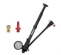 Rackumic Bomba de bicicleta de 300 PSI inflador de aire de alta presión con manómetro para horquilla delantera MTB, amortiguador trasero, aleación de aluminio, compacto, portátil, equipo de ciclismo