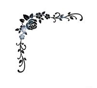 Rackumic Calcomanía mural extraíble de flor de espejo, decoración del hogar, ligera para dormitorio, sala de estar, comedor, fondo, sofá, pared, armario, puerta, bricolaje, patrón decorativo de vid