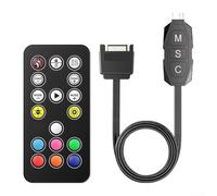 Rackumic Controlador ARGB Unidad de fuente de alimentación de 5 V y 3 pines con control remoto de 17 botones para ventiladores de PC Rainbow y tiras de luz para ajustar los modos y el brillo en