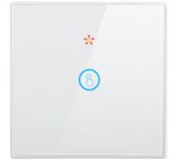 Rackumic Interruptor inalámbrico Control remoto Sensor táctil Panel de vidrio RF433 Dispositivo doméstico para ventilador de escape de luz Calentador Blanco 8.6x8.6cm Paquete de 2 (C)