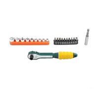 Rackumic Juego de destornilladores de doble cabeza para MINI con 10 puntas, 9 enchufes y varilla de extensión para reparación del hogar, construcción, mantenimiento, herramienta portátil (3)