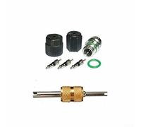 Rackumic Kit de extracción de núcleo y tapa de válvula de aire acondicionado para sistemas de aire acondicionado de coche R134a y R12, juego de reparación de sellos de 8 piezas con herramienta para