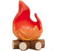 Rackumic Llavero de almacenamiento de llama, adorno decorativo de resina roja con compartimento abierto para llaves y objetos pequeños, leña artística para fortuna, regalo de inauguración de la casa