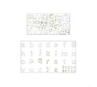 Rackumic Pegatinas acrílicas de espejo, 26 letras, números, oro, plata, 30 x 30 cm, herramienta de educación temprana para sala de juegos, hogar, escuela, vidrio para superficie (plata)