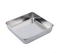 Rackumic Sartén para horno, pavo, pollo, verduras y lasaña, diseño resistente de lados altos para contener jugos y derrames, estante integrado y asas para cocinar versátil (D)