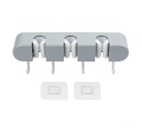 Rackumic Soporte de plástico para fregona y escoba, gancho de fijación, ahorro de espacio, para baño, cocina, lavandería, organizador, tamaño 34 x 9 x 5 cm en blanco (C)