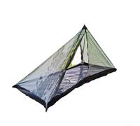 Rackumic Tienda de campaña interior de doble pirámide sin postes para dos personas con cuerpo de malla y base Oxford 210D con PU4000 gris agua 230 x 120 x 120 cm para aventuras de senderismo