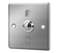 Rackumic Timbre de acero inoxidable pulsador para montaje en superficie 86 x 86 mm para uso comercial residencial impermeable resistente a la corrosión normalmente circuito abierto gris