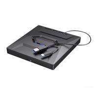 Rackumic Unidad externa 7 en 1 3.0 BD DVD CD con doble puerto para transferencia rápida de datos y para grabación de medios en computadoras portátiles, computadoras de escritorio todo en PC
