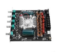 Rackumic ZK-AS21 TPA3255 Módulo digital de 2.1 canales con entrada AUX USB 5.1 y ganancia de 30dB para proyecto de altavoces de cine en casa negro