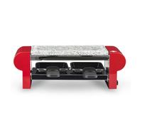 H.Koenig Raclette 2 Personas con Piedra de Granito RP2, Parrilla Eléctrica para Queso Fundido, 2 Sartenes Antiadherentes, Placa Extraíble, Fácil Limpieza, 350W