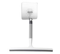 Raclette de Douche Grise avec Crochet Adhésif 75μm, Lame en Silicone pour Nettoyage sans Traces, Compatible avec Douche, Fenêtres, Miroirs et Voiture