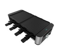 Raclette de queso y grill de 1400 w con parrilla superior con dos plac