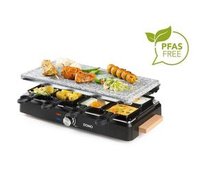 Raclette Domo DO9262G 8 Personas 1400W Piedra Natural y Plancha Grill