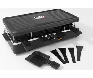 Raclette Superchef, Recubrimento anti adherente ILAG, CORFLON ultra, SWISS Technology 8 Personas 8 Mini Sartenes 8 Espatulas Grill Electrico Parrilla Barbacoa