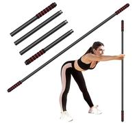 RACOC Bastón de yoga de acero resistente, 5 pies ajustable para movilidad, flexibilidad y equilibrio, bastón de ejercicio versátil con extremos antideslizantes y asas de espuma para fitness y postura