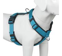 Racocou Arnés para Perro Anti-Tiro Ajustable con Acolchado Suave de Nylon Reflectante y Hebillas de Liberación Rápida para Perros Pequeños, Medianos y Grandes,Azul,L