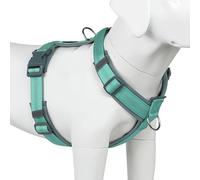 Racocou Arnés para Perro Anti-Tiro Ajustable con Acolchado Suave de Nylon Reflectante y Hebillas de Liberación Rápida para Perros Pequeños, Medianos y Grandes,Verde,M