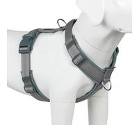 Racocou Arnés para Perro Anti-Tiro Ajustable con Acolchado Suave de Nylon Reflectante y Hebillas de Liberación Rápida para Perros Pequeños, Medianos y Grandes,Gris,M
