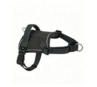 Racocou Arnés para Perro Anti-Tirones - Diseño Cuello Flexible con Bolsillo GPS, Tela Reflectante y Transpirable, Anillas Frente y Espalda - Fácil de Poner para Perros Pequeños y Medianos,Negro,M