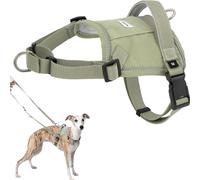Racocou Arnés para Perro Antitirones - Bolsillo GPS Tela Reflectante y Transpirable Cuello Flexible Anillas Frontales y Traseras - Fácil de Poner para Perros de Tamaño Pequeño a Mediano,Verde,M