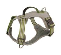 Racocou Arnés para Perro cómodo de Cobertura Completa 360° Anti-Tiro Sin Asfixia con Anillas de aleación Delanteras y traseras Ajustable Reflectante de Seguridad para Perros Grandes y medianos,Gris,S