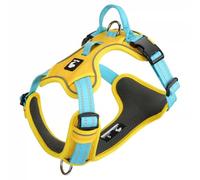 Racocou Arnés para Perro con asa, Chaleco Reflectante antitirones para Perros Grandes, Malla Transpirable Ajustable con Clips Delanteros y Traseros y Acolchado Suave,Amarillo,M