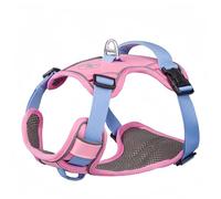 Racocou Arnés para perro sin tirones, anillo de aleación ajustable de 4 puntos, tela Oxford transpirable impermeable, tiras reflectantes y mango suave, para perros pequeños a medianos, rosa, XS