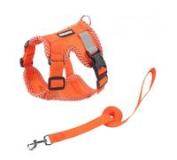 Racocou Arnés para Perro Soft Step en Chaleco con Malla Acolchada, sin estrangulamiento, sin Tirar, cómodo para Caminar, Correr y Entrenar para Perros pequeños, medianos y Grandes,Naranja,S