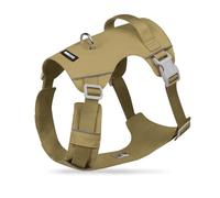 Racocou Arnés para Perros Activos - Tela Ripstop Impermeable de Secado Rápido - Ajuste Antitirones Ajustable - Ribete Reflectante y Asa Trasera de Asistencia,Latón,XL