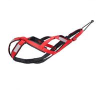 Racocou Arnés para perros con reflectores resistentes con espalda en X, para Canicross, Bikejöring, Skijöring, Urban Mushing y trineo, rojo, M