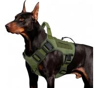 Racocou Arnés táctico para Perros sin tirones, Chaleco Reflectante Ajustable fácil de Poner y Quitar para Entrenar a Caminar, Perros pequeños, medianos y Grandes,Verde,XL